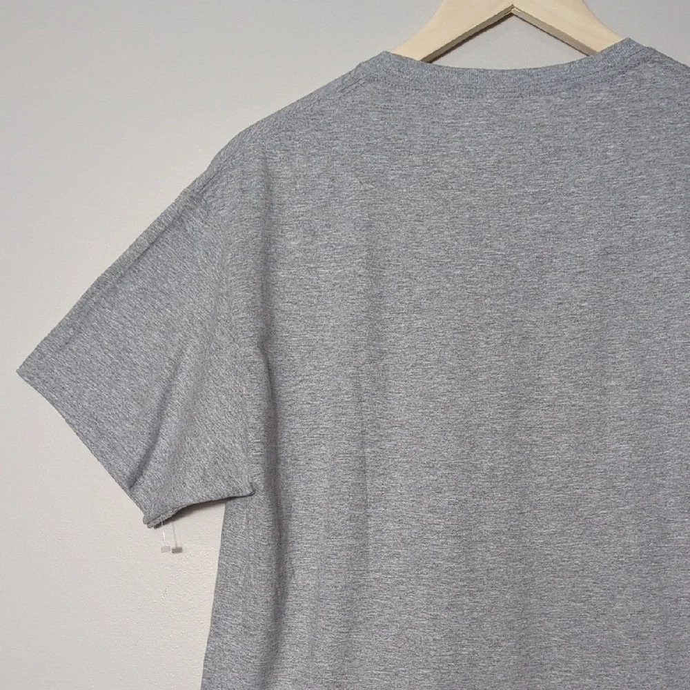 Fruit of the Loom Cotton Gray Novelty T-Shirt Unisex Medium Black Cat Impress Me